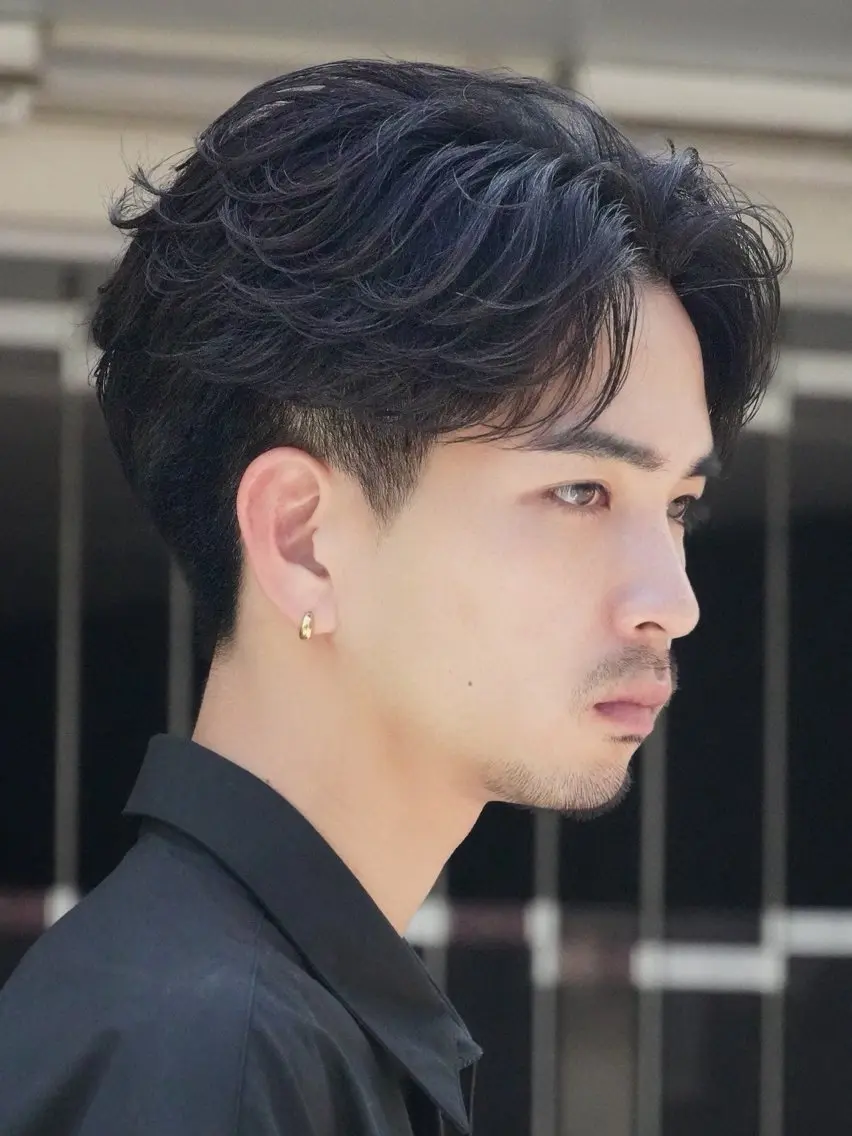 パーマ メンズ フェザーパーマ メンズパーマ カット ヘアカラー パーマ 名古屋シャドウパーマ 竜太朗のヘアスタイル