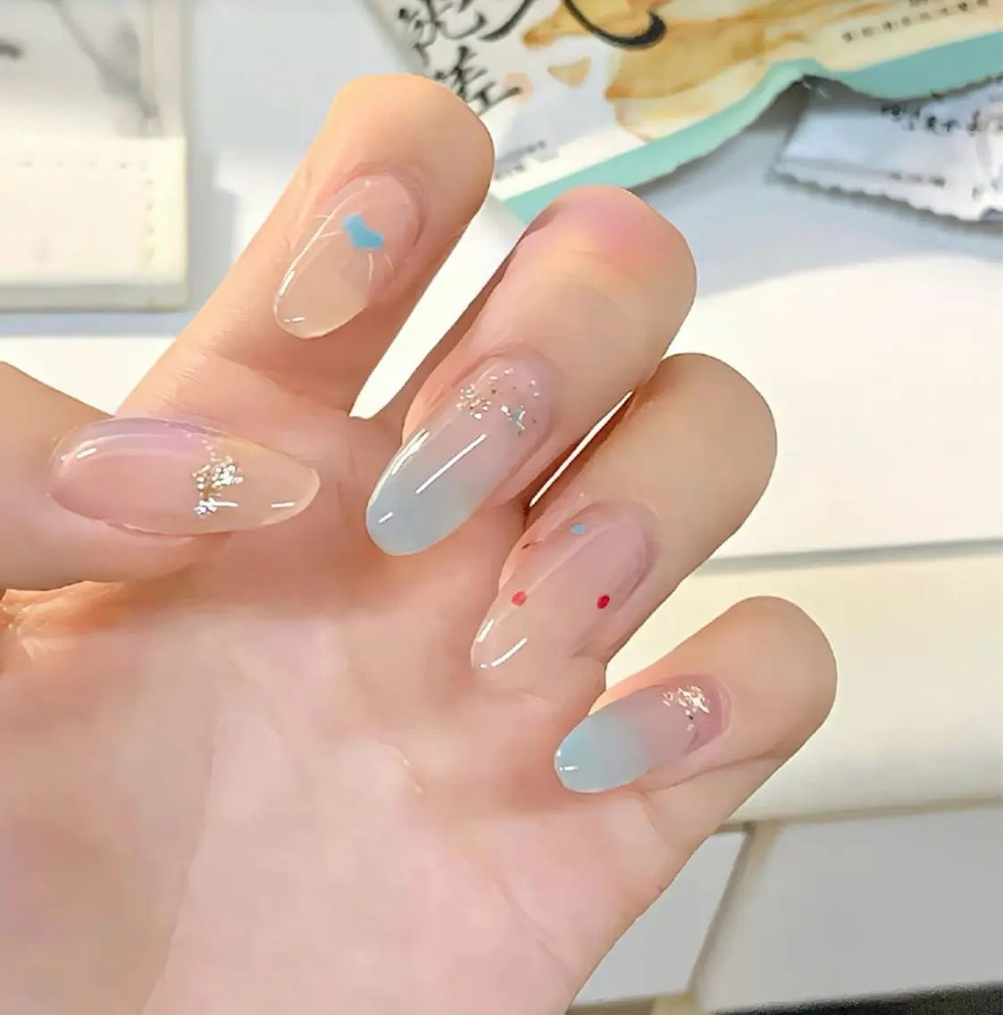ネイル 韓国ネイル 持ち込み ニュアンスネイル ネイルチップ ハンドネイル TABI ANA.CHUOのネイルデザイン