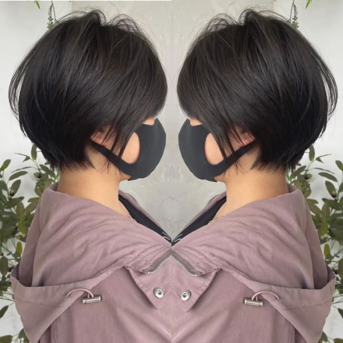 ショート カラー ショートボブ ハンサムショート 丸みショート デザインカラー ハイライトカラー カット ヘアカラー トリートメント 京都大人女性ショート 徒歩1分/秋山のヘアスタイル