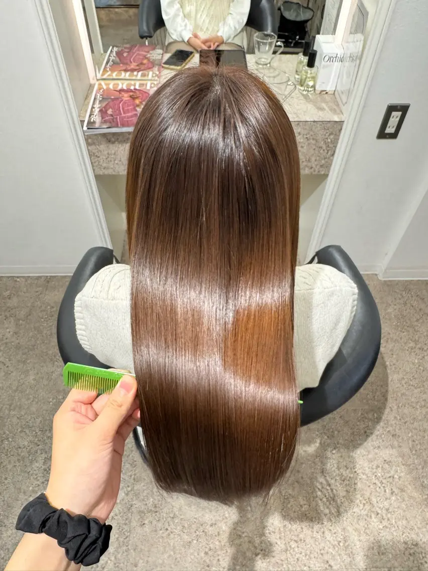 ロング カット 縮毛矯正 トリートメント ෆ˚*髪質改善/ ナツ˚* ෆのヘアスタイル
