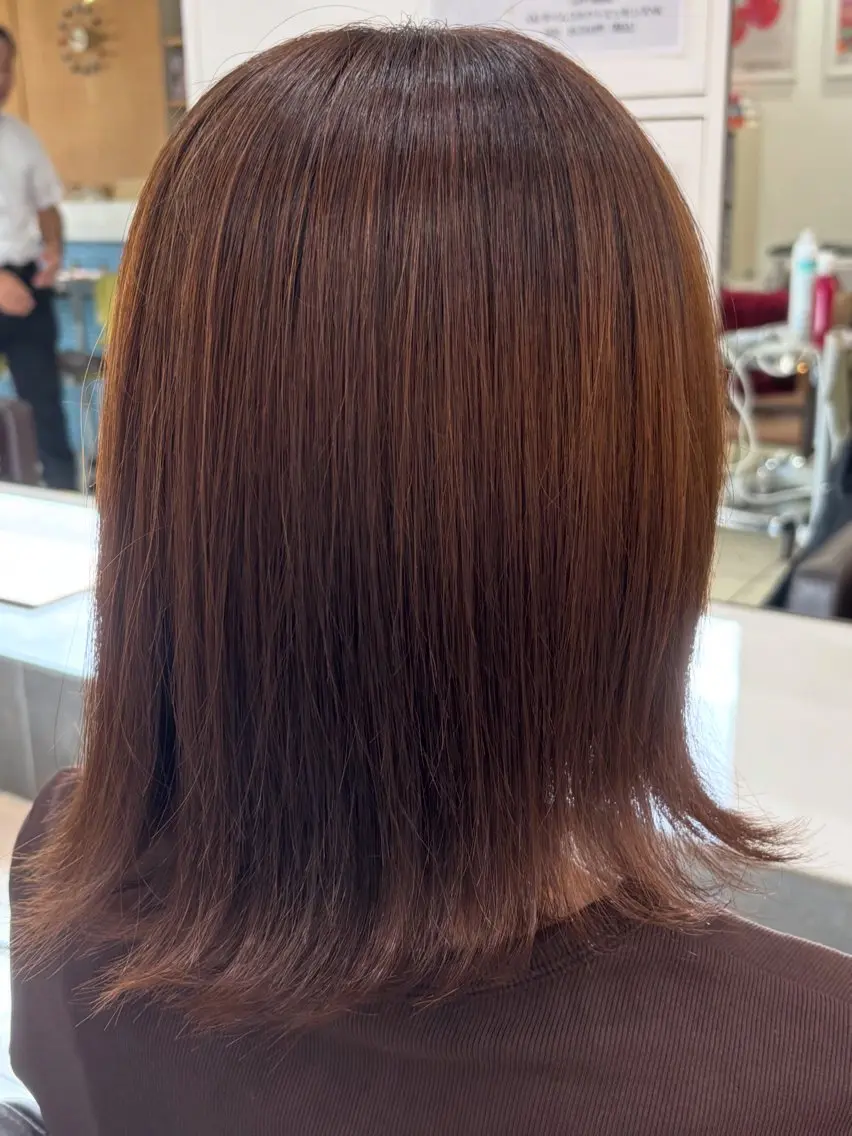 ミディアム カラー ブラウンカラー ココアブラウン ヘアカラー 銭谷 瑞姫のヘアスタイル