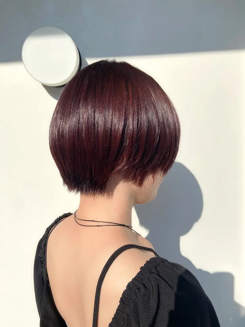 ショート カラー ブラウンカラー レッドカラー レッドブラウン 🎀安藤 綾伽のヘアスタイル
