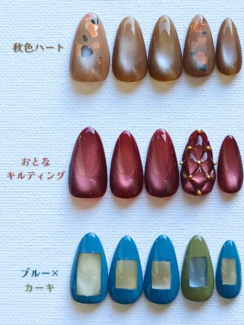 ネイル ブルー ハート ハンドネイル Hanano  nail  Lisaのネイルデザイン