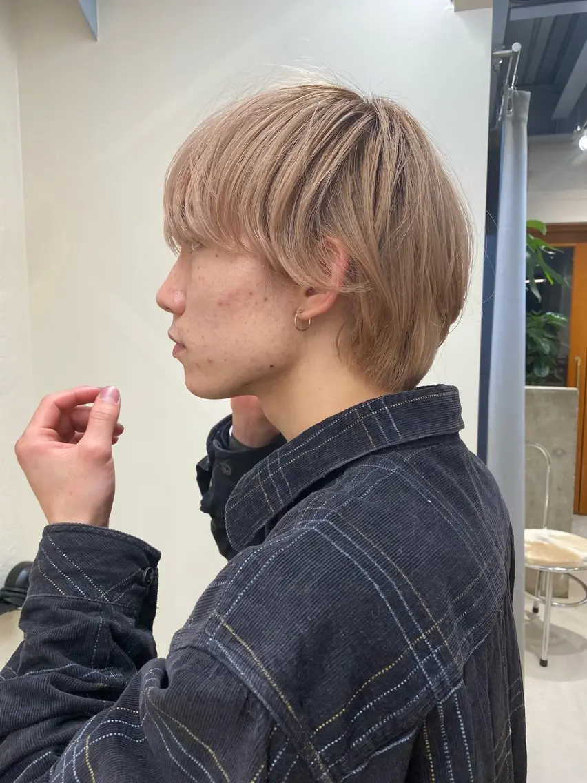 ショート カラー メンズ カット ヘアカラー トリートメント 村田 りょうやのヘアスタイル