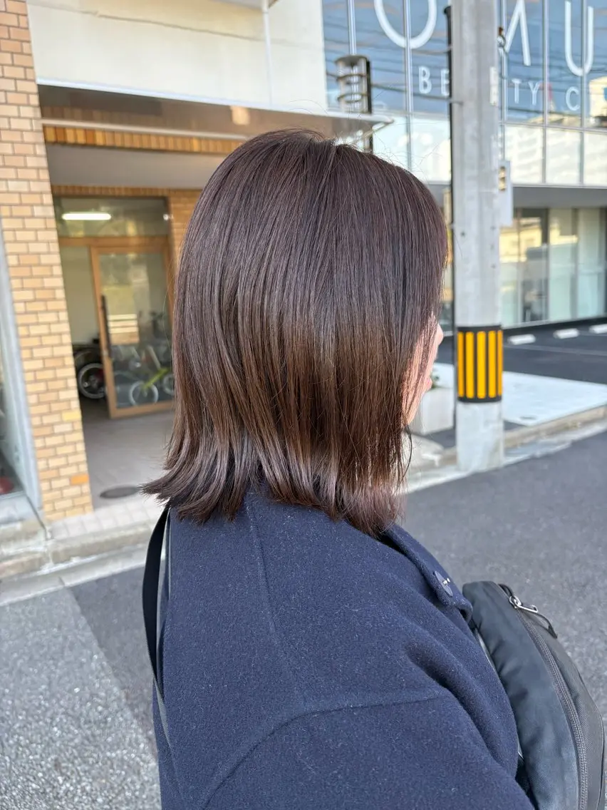 ミディアム カラー カット ヘアカラー トリートメント 井手 素子のヘアスタイル