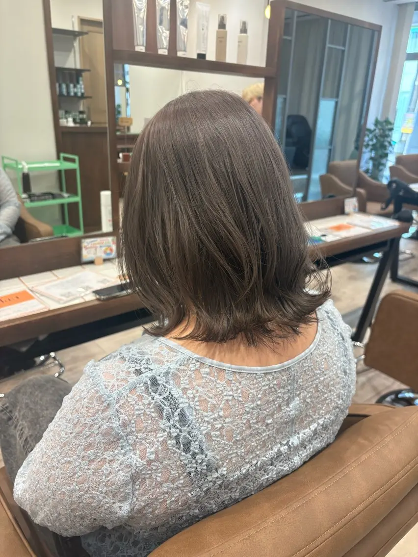カラー ヘアカラー まろみ暖色×ボブ ×chia🕯のヘアスタイル