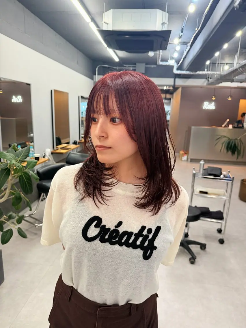 ミディアム カット ヘアカラー TAKI/暖色カラー 🍪/レイヤーカットのヘアスタイル