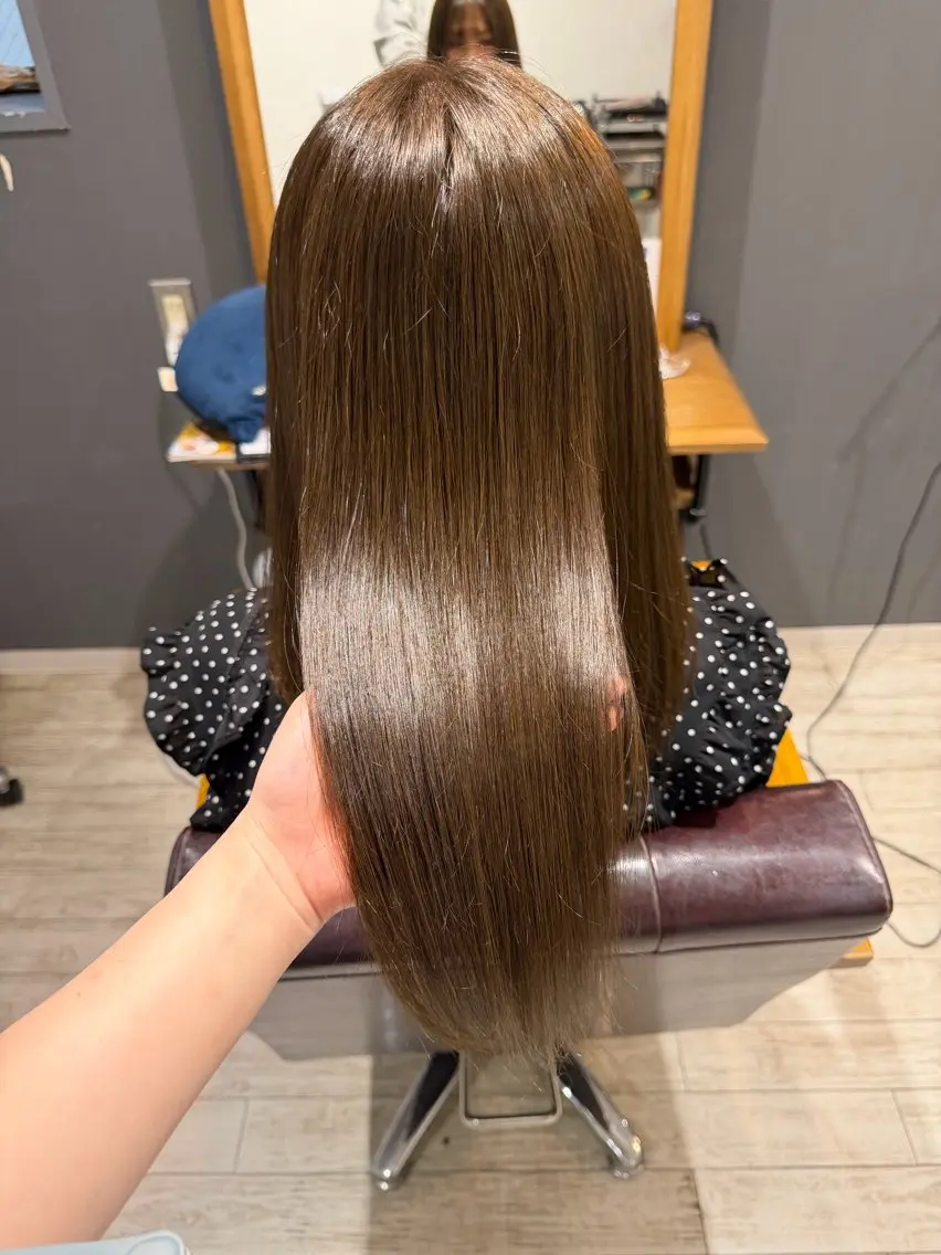 ミディアム 髪質改善 トリートメント ヘアカラー トリートメント ayumi / 郡山/暖色カラーのヘアスタイル