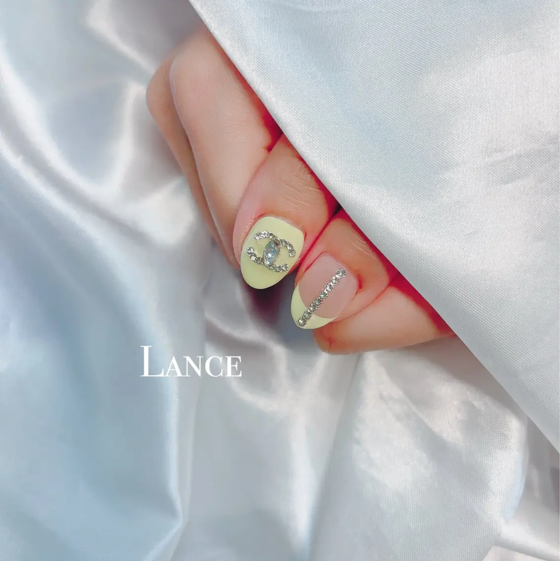 ネイル オーロラネイル フットネイル フレンチネイル ハート キラキラネイル Lance nailのネイルデザイン