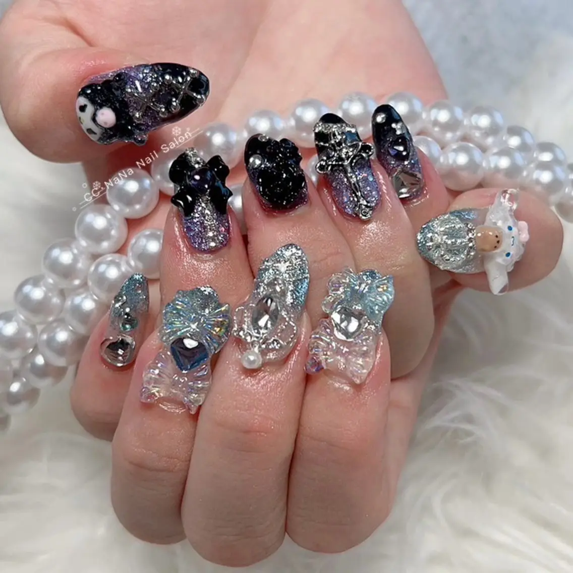 ネイル ハンドネイル 💎CC・NaNa 韓国風ネイル🌙Cのネイルデザイン