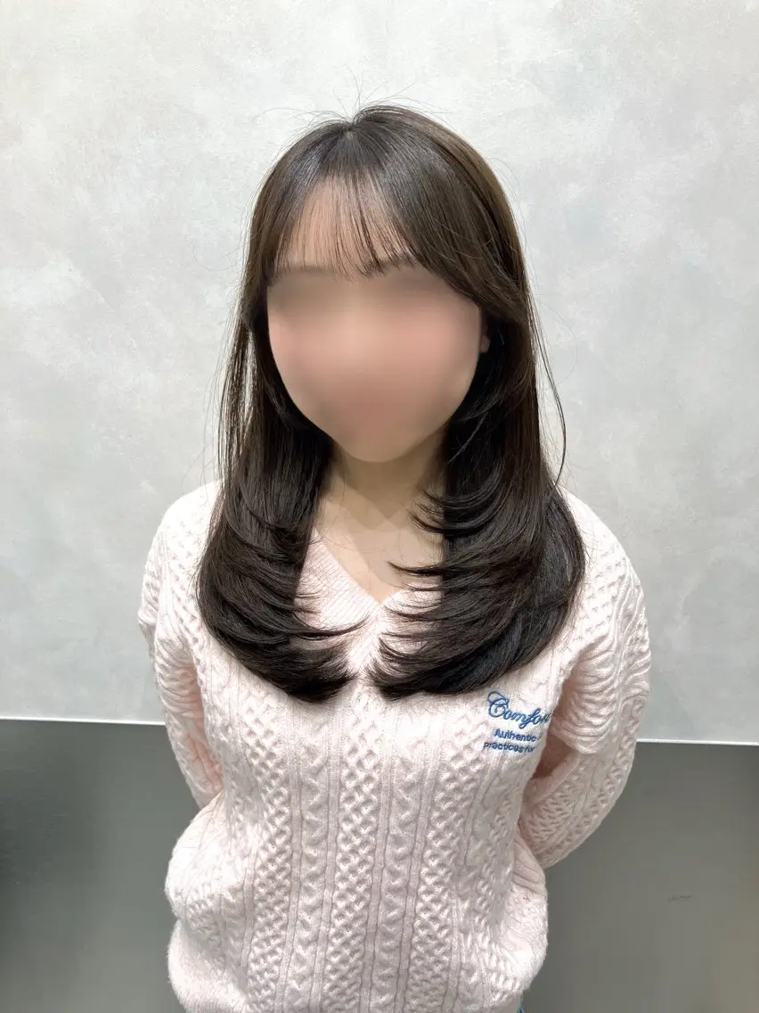 ロング カラー カット ヘアカラー トリートメント 💖ブリーチなし透明 感💖ASAHIのヘアスタイル