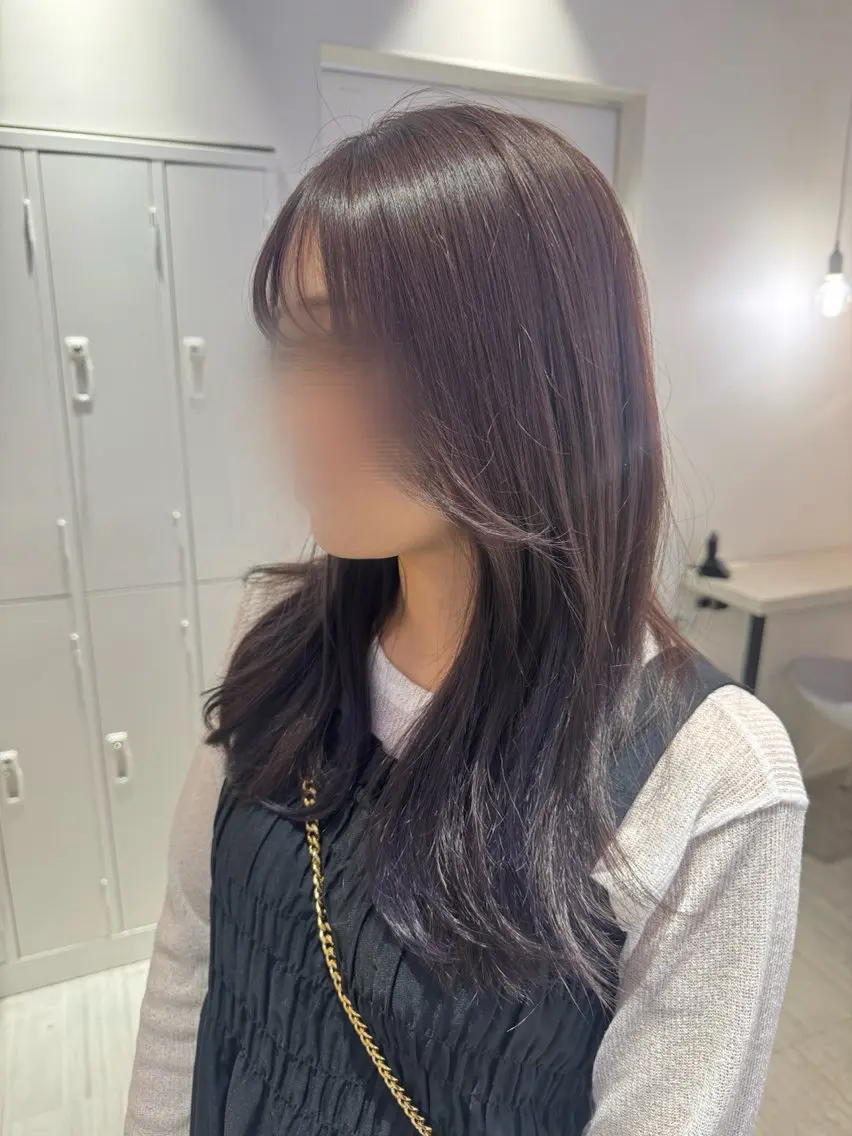 カラー ブリーチ 透明感カラー ブリーチなしカラー カット ヘアカラー トリートメント Ami/艶カラー/ レイヤー/ハイトーンのヘアスタイル