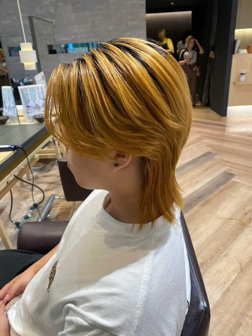 ショート パーマ メンズ メンズウルフカット ウルフカット カット ヘアカラー メンズ特化/フェザー /パーマ/伊勢元のヘアスタイル