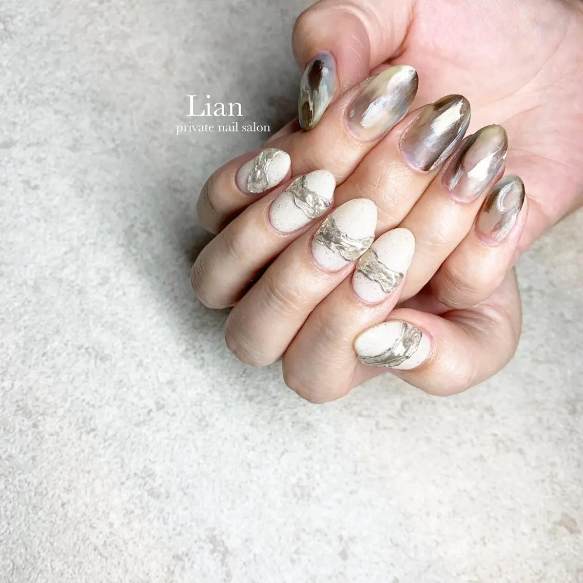 ネイル ジェルネイル ミラーネイル ニュアンスネイル nailsalon Lenoaのネイルデザイン