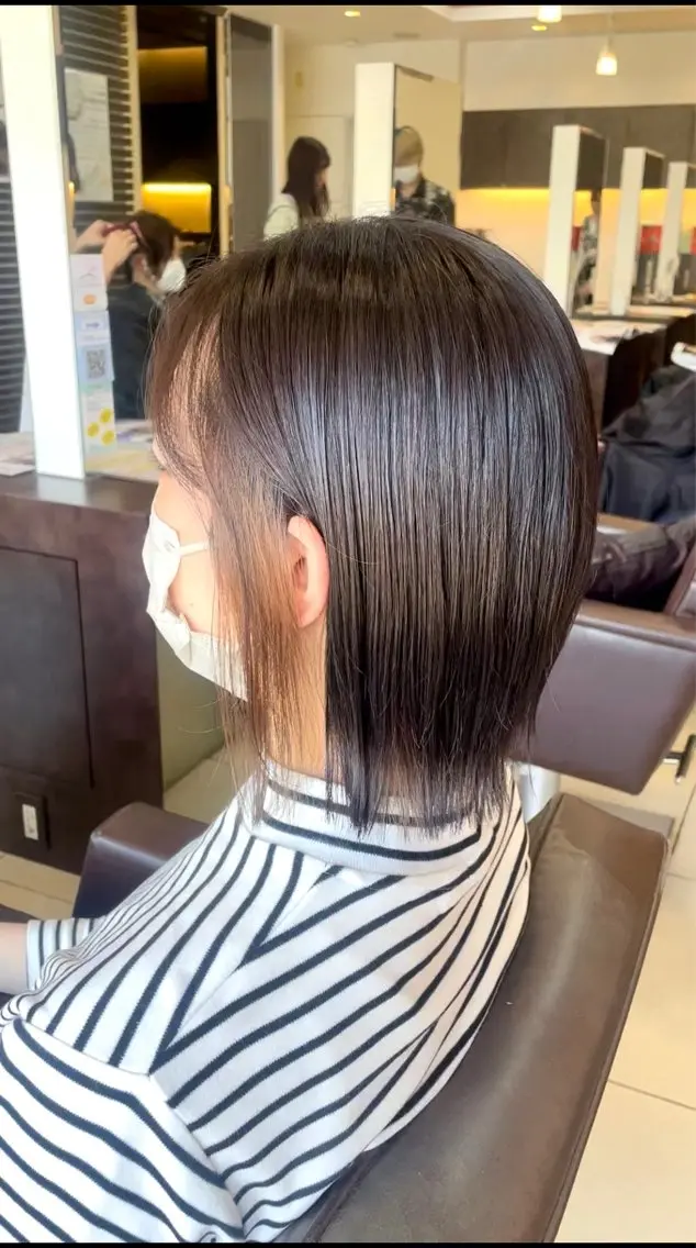 セミロング カラー カット ヘアカラー トリートメント 🤎韓国ヘア ベージュ まゆか🤎のヘアスタイル