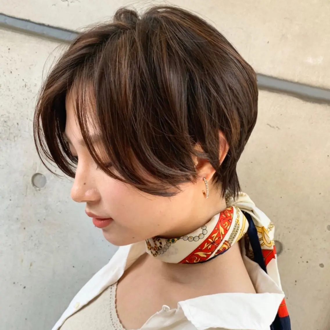 ショート くびれヘア ショートヘア 髪質改善 縮毛矯正/ レイヤー/銀座/本木のヘアスタイル