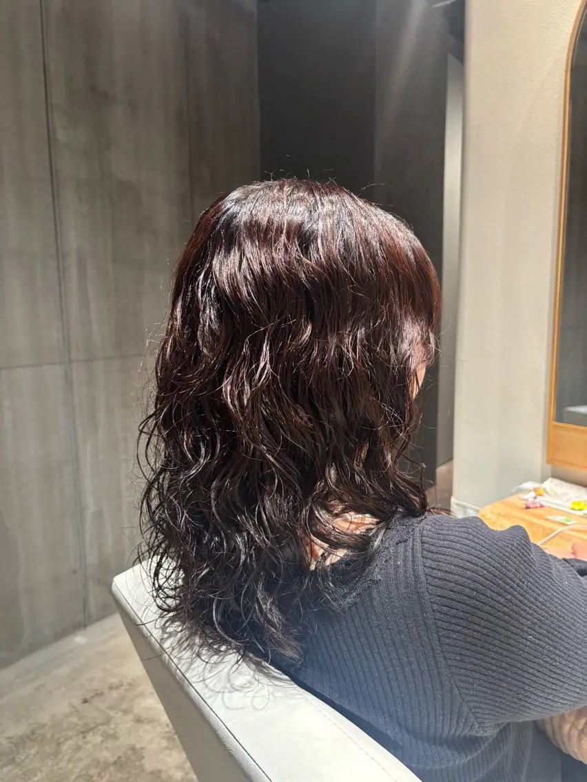 セミロング パーマ パーマモデル募集/ みはなのヘアスタイル