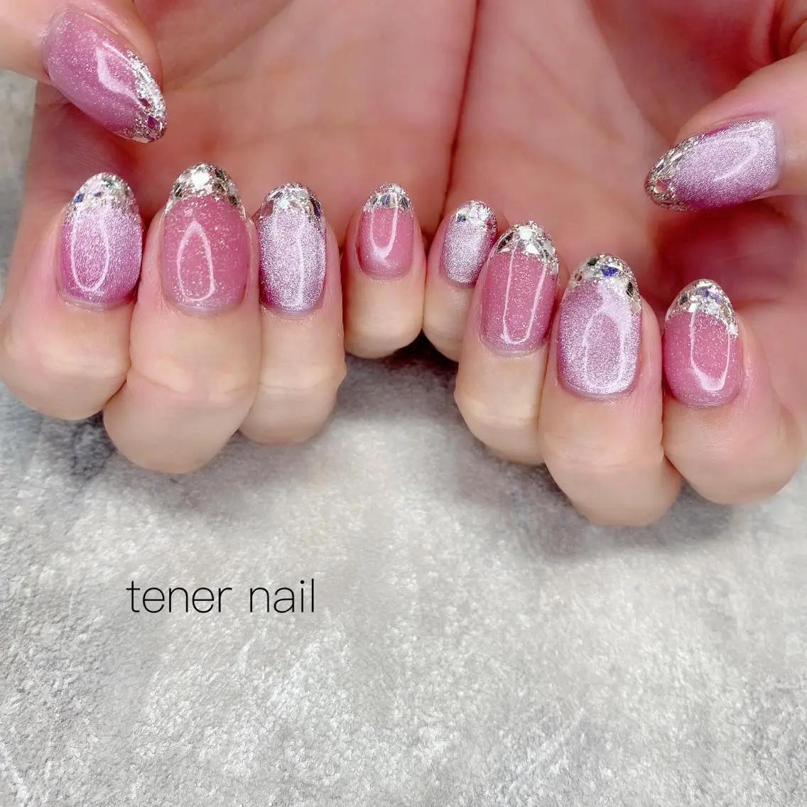 ネイル フレンチネイル ガラスフレンチ テネルネイル tener nailのネイルデザイン