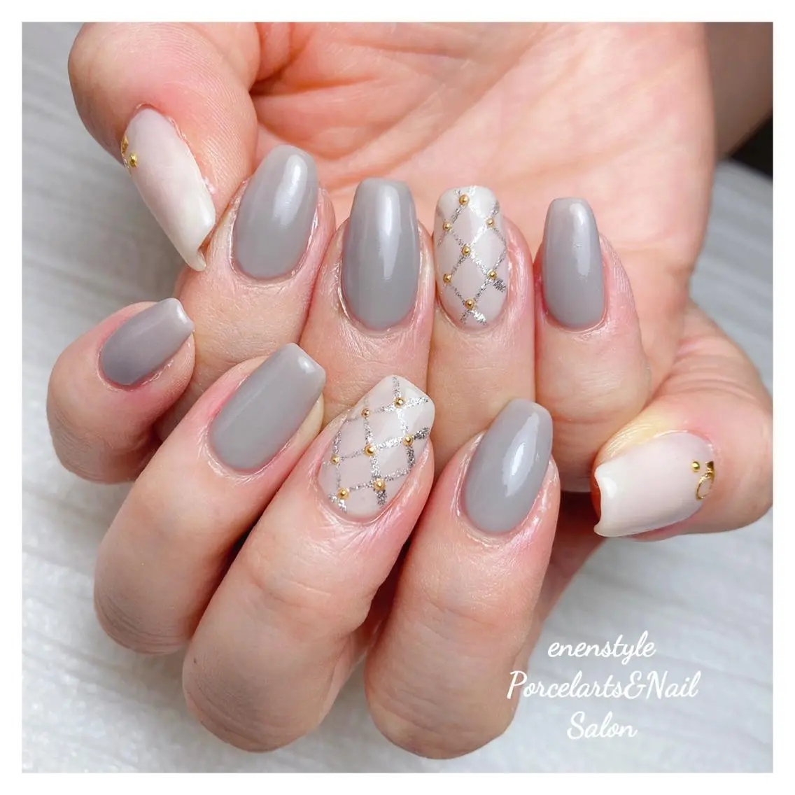 ミディアム ネイル 🐾enen style 🐾のネイルデザイン