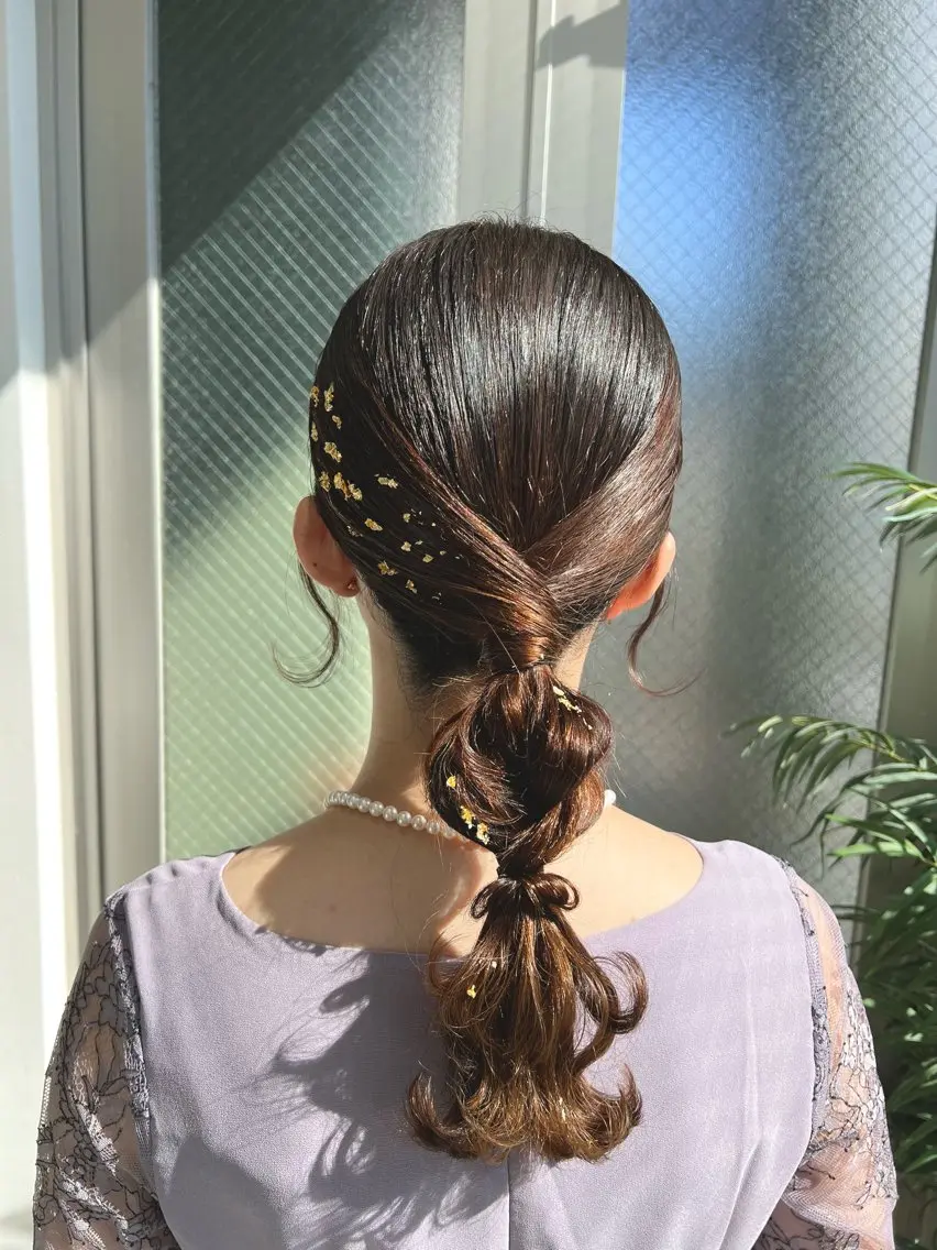 セミロング カラー ヘアアレンジ ヘアセット ✨カチモリ✨レイヤー 韓国ヘア🇰🇷ゆいのヘアスタイル