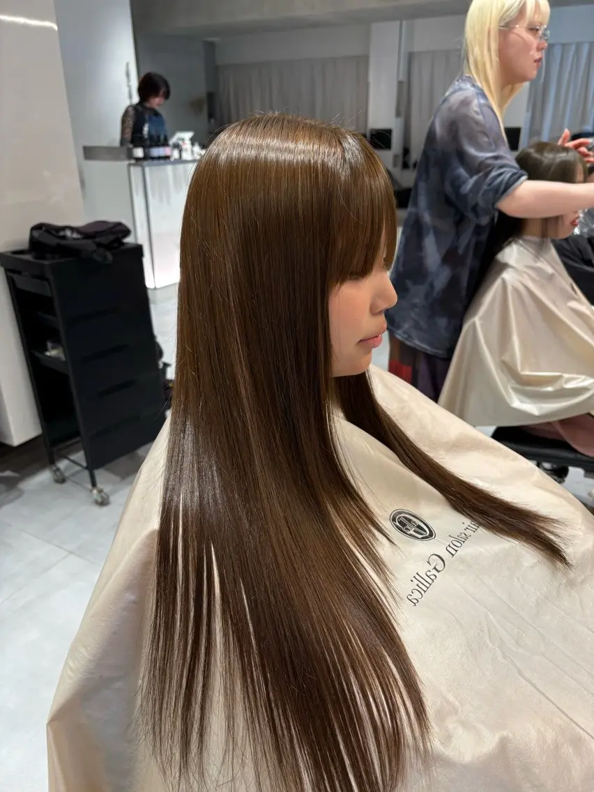 ロング カラー ヘアカラー トリートメント ヘッドスパ ヘアセット 似合わせボブ✨️ RIEのヘアスタイル