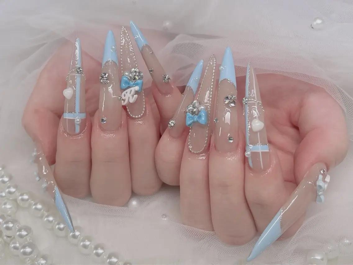 ネイル アートネイル 長さ出し ジェルネイル グラデーション マグネットネイル Mi nailsのネイルデザイン