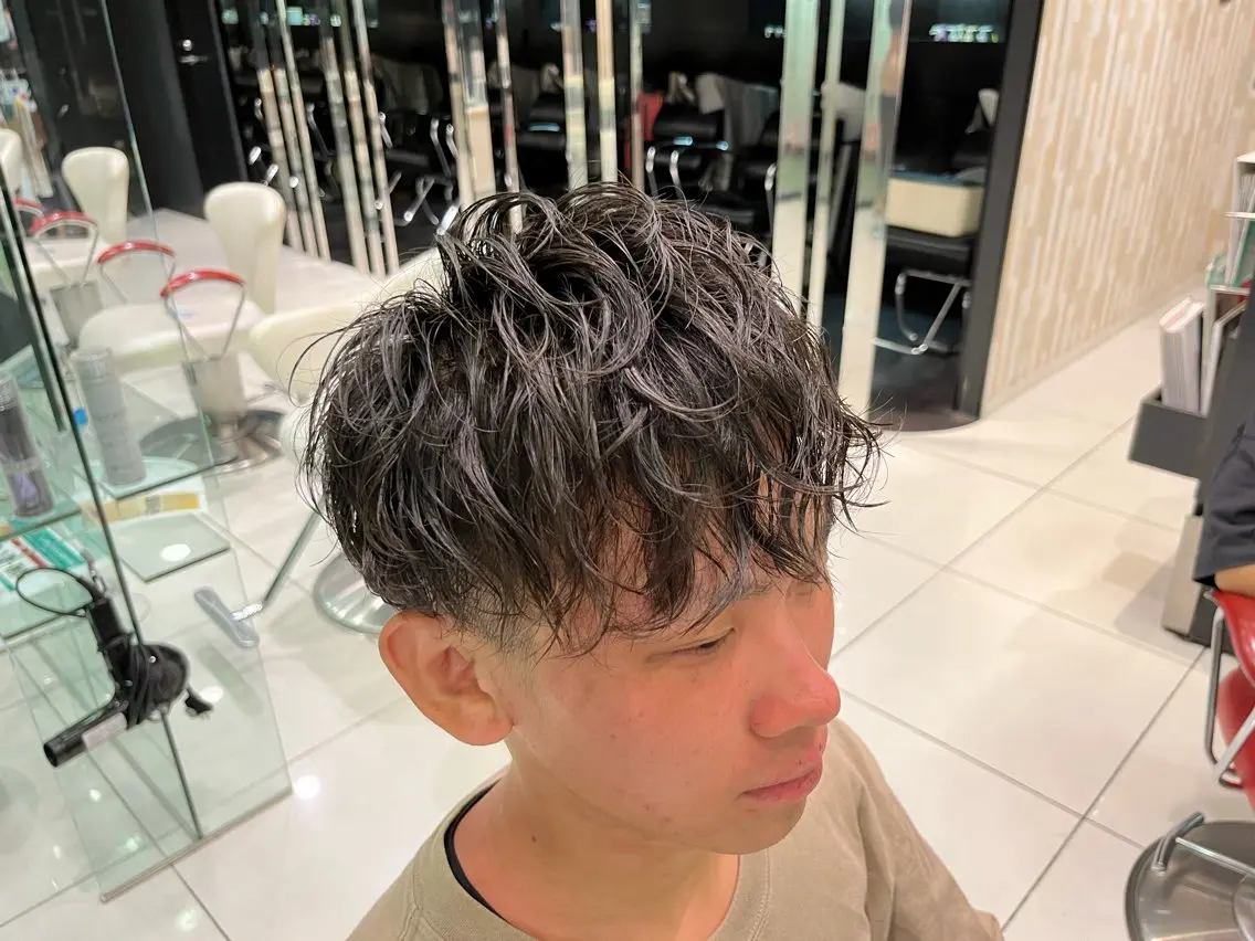 パーマ メンズ カット パーマ 【Earth平塚】 野首のヘアスタイル