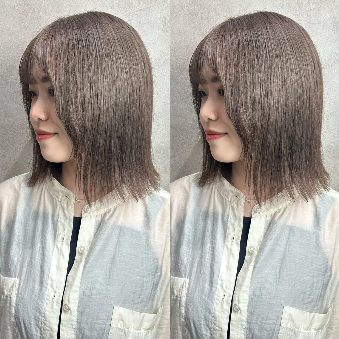 ミディアム カラー ヘアカラー Rin♡透明感ピンク 🎀白肌ラベンダーのヘアスタイル