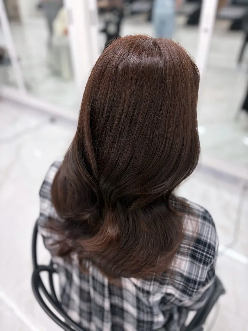 セミロング マツエク／レイヤー カット あんじゅのヘアスタイル