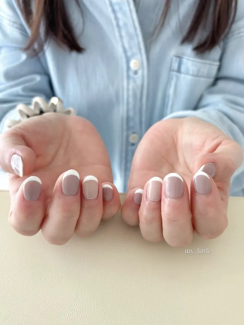 ネイル フレンチネイル 春ネイル my little 𖠿 .゜のネイルデザイン