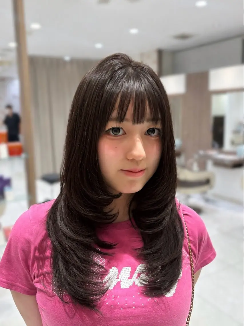 ロング カラー カット ヘアカラー トリートメント 🎀韓国レイヤー／ 髪質改善🎀きらら‎のヘアスタイル