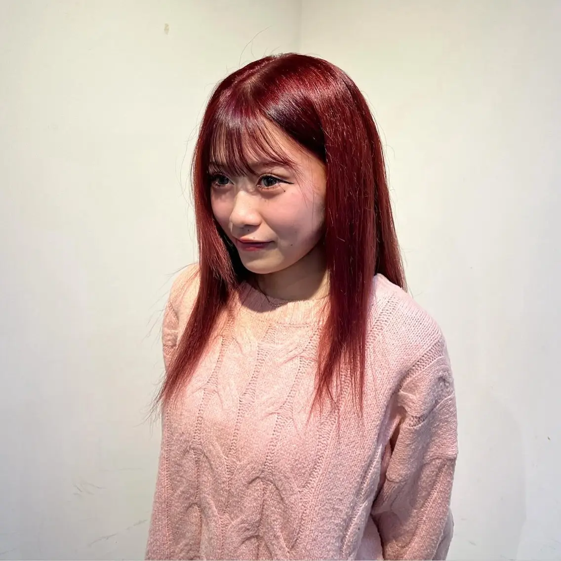 カラー ブリーチ ダブルカラー ブリーチなしカラー レッドカラー 本木下朋花/髪質 改善×ダブルカラーのヘアスタイル