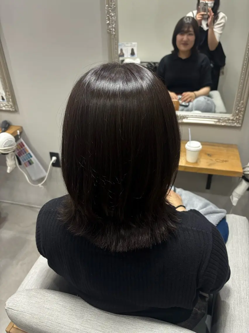 ミディアム カラー カット トリートメント 西村 春菜のヘアスタイル