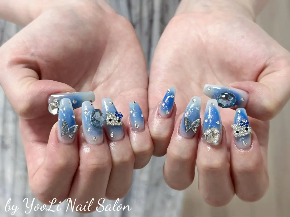 ネイル アートネイル オーロラネイル チークネイル フレンチネイル ガラスフレンチ ハンドネイル 🎀🎀YooLi Nail Salonのネイルデザイン