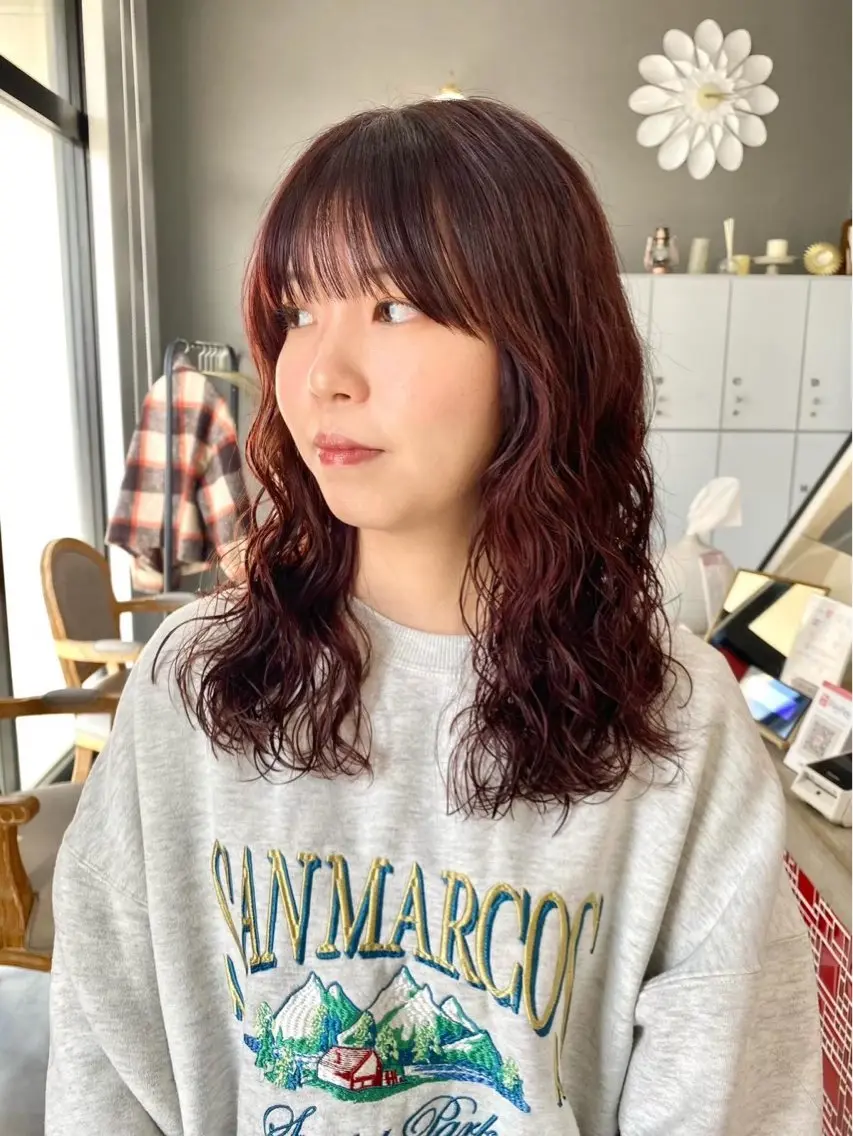 セミロング セミロングパーマ 水谷 春音のヘアスタイル