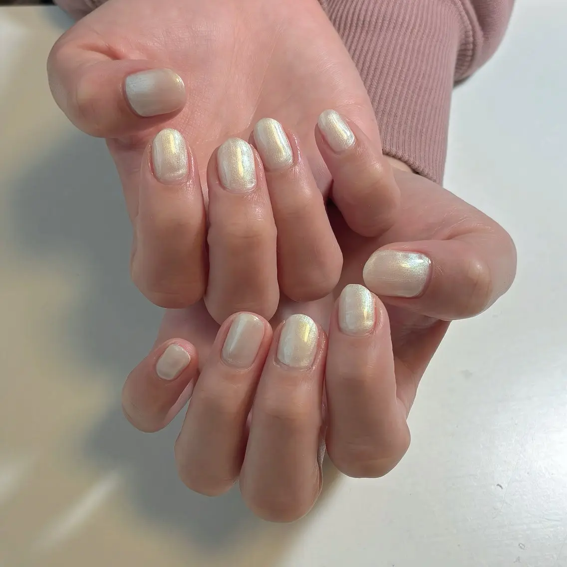 ネイル ワンカラーネイル ホワイト ハンドネイル ネイルサロン💎 Bibiのネイルデザイン