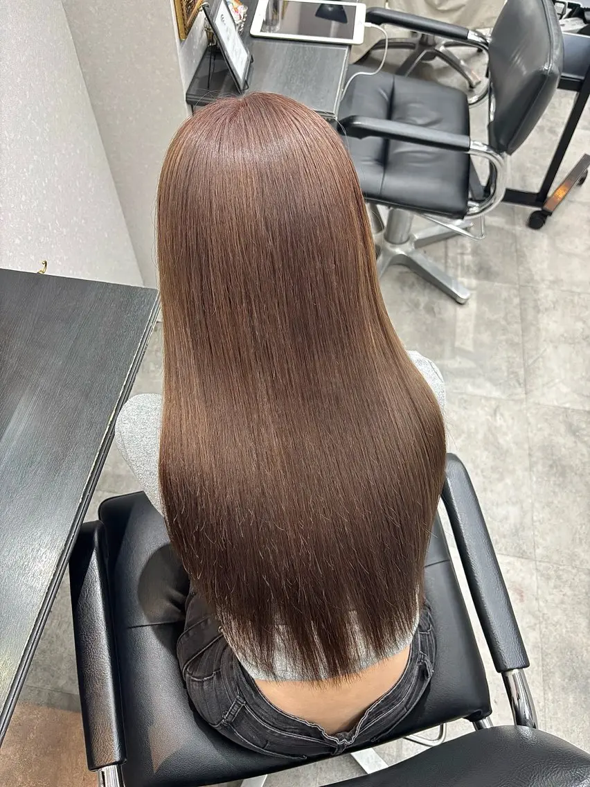 ロング カラー ケアブリーチ🥣 縮毛矯正Ryokoのヘアスタイル