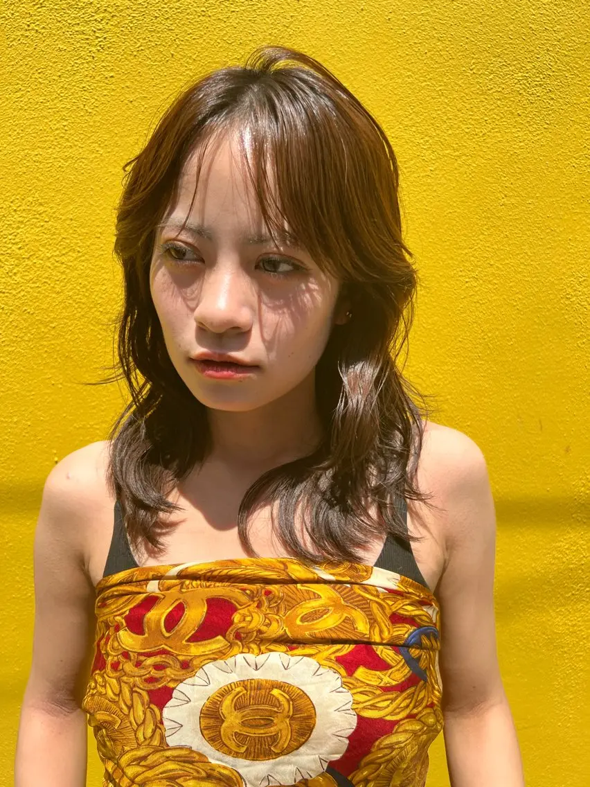 セミロング カラー 黒髪 ブリーチ 透明感カラー 顔周りカット レイヤーカット ヘアカラー トリートメント 透明感/レイヤー 🇰🇷tomonaのヘアスタイル