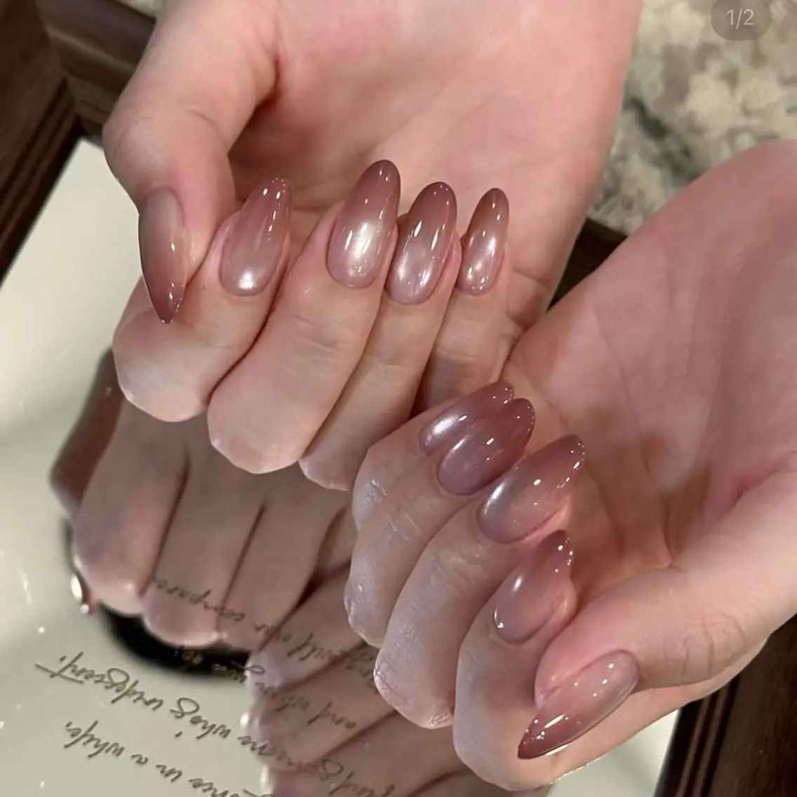 ネイル チークネイル 韓国ネイル マグネットネイル シンプルネイル ワンホンネイル ハンドネイル ハンドケア Akina Nailのネイルデザイン