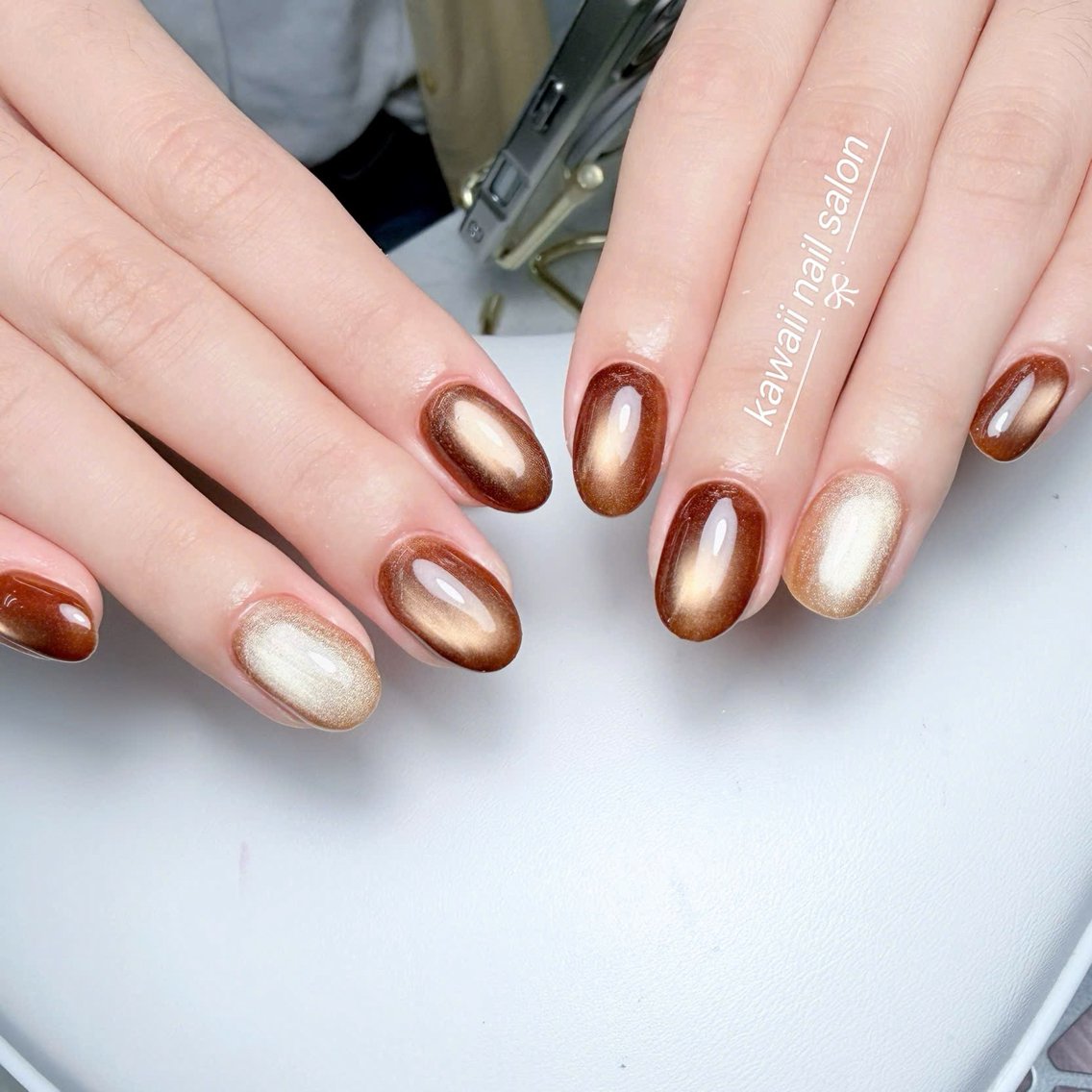 ネイル アニマル柄 長さ出し フレンチネイル グラデーション キラキラネイル Kawaii Nail Salonのネイルデザイン