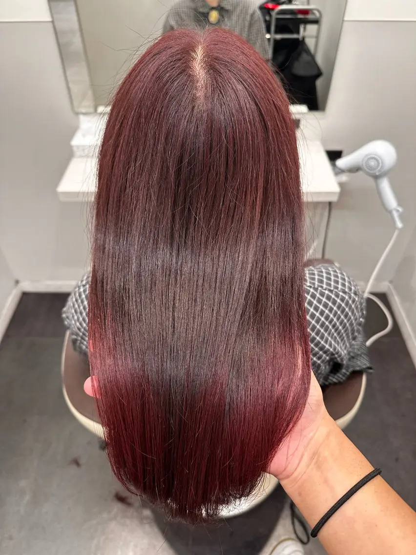ロング カラー レッドカラー 髪質改善 トリートメント カット ヘアカラー トリートメント 【美髪矯正 /髪質改善】RINのヘアスタイル