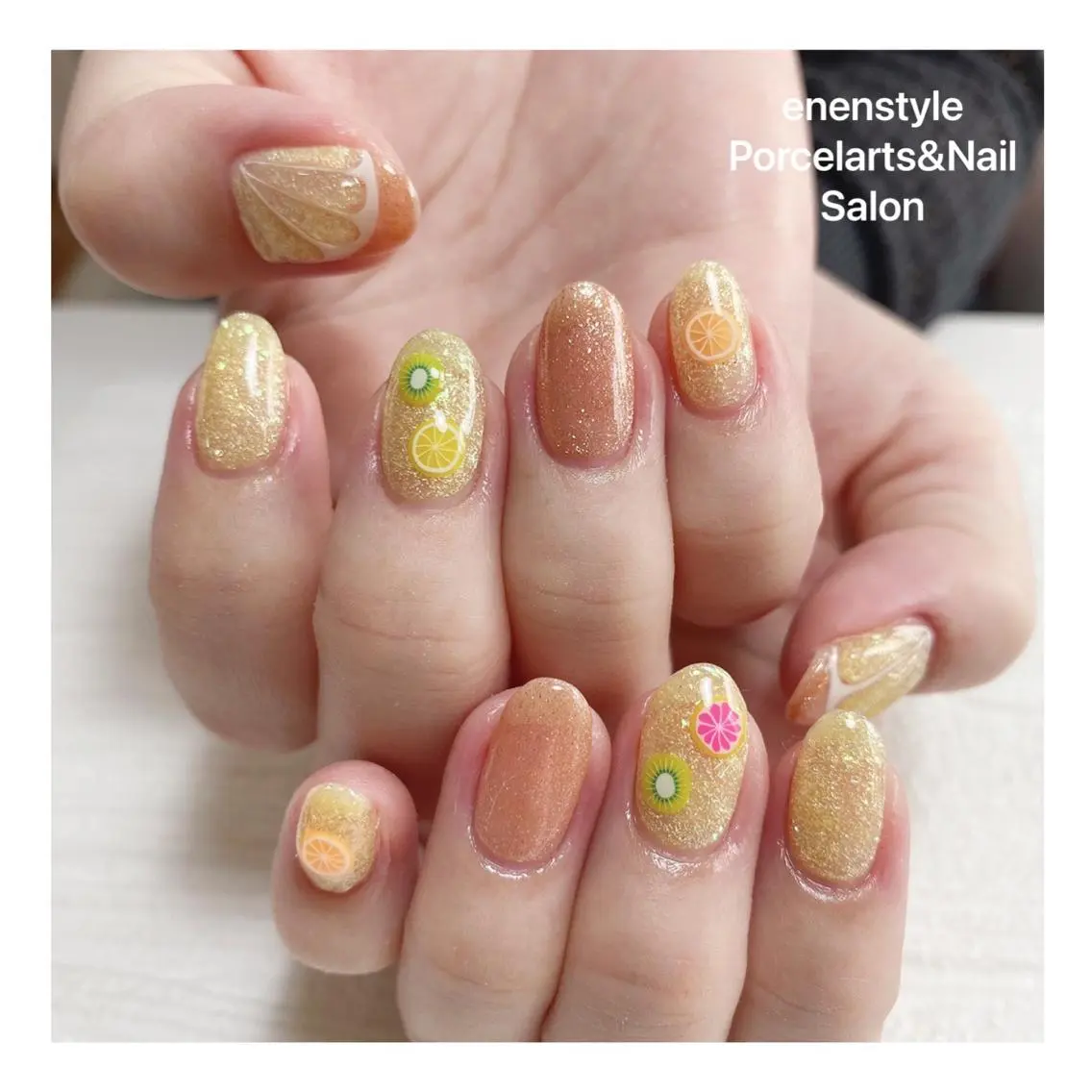 ミディアム ネイル 🐾enen style 🐾のネイルデザイン