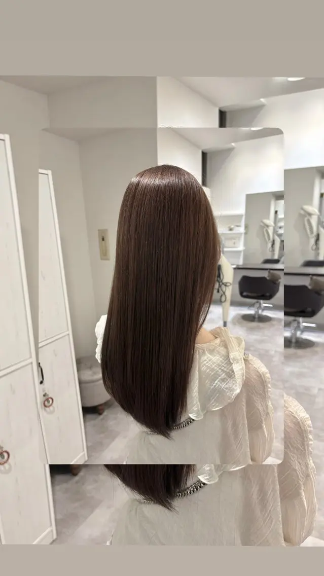 ロング 縮毛矯正 トリートメント はしもとひより/ブリ ーチ矯正/艶カラーのヘアスタイル