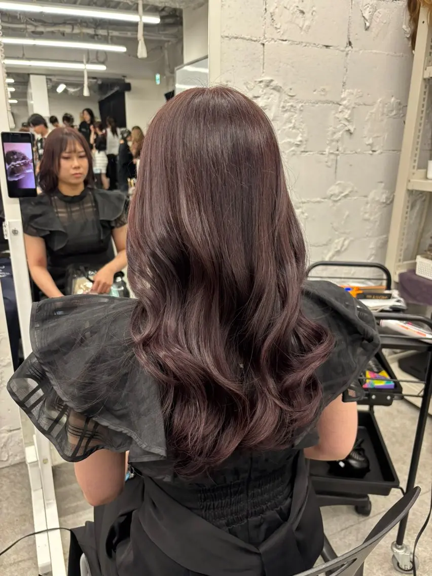 ロング ヘアカラー トリートメント 縮毛矯正/ブリーチな しラベンダー/心優のヘアスタイル