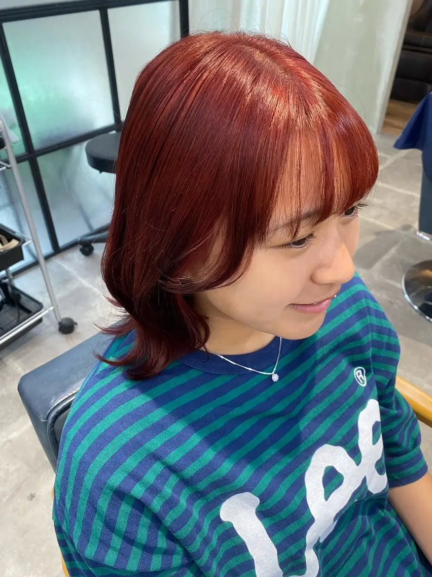 ミディアム カラー 韓国×髪質改善カラー 💎hinaのヘアスタイル