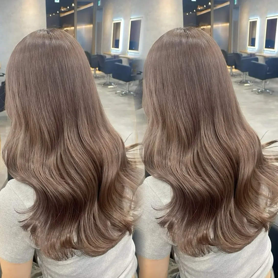 ロング カラー ベージュカラー ヘアカラー トリートメント ヘッドスパ ヘアセット 淡色/ワンホンヘア 🤍MINORIのヘアスタイル