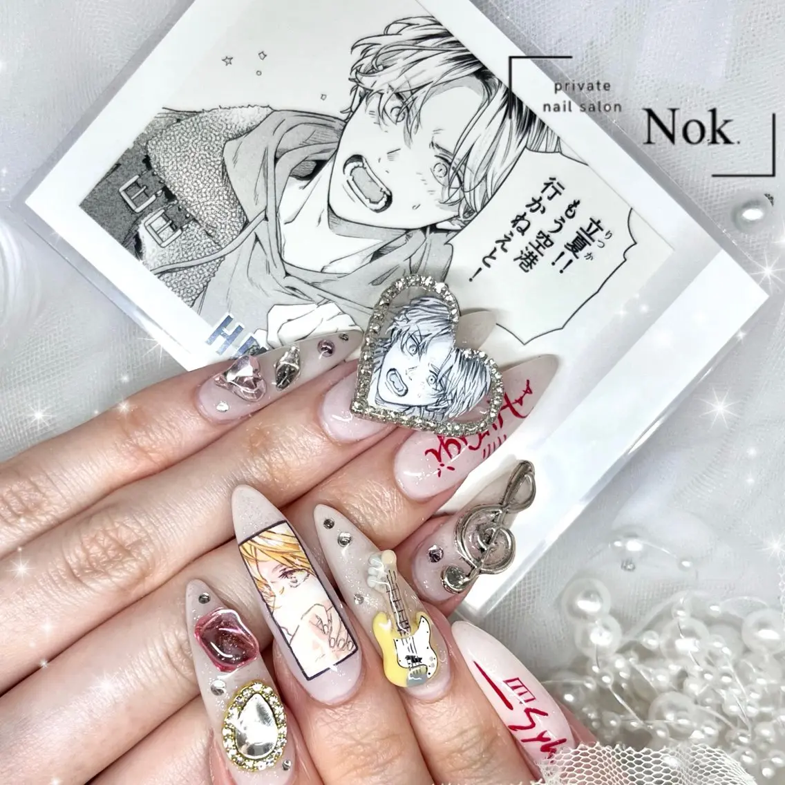 ネイル ハート ハンドネイル 池袋痛ネイル Nok. 渡辺のネイルデザイン