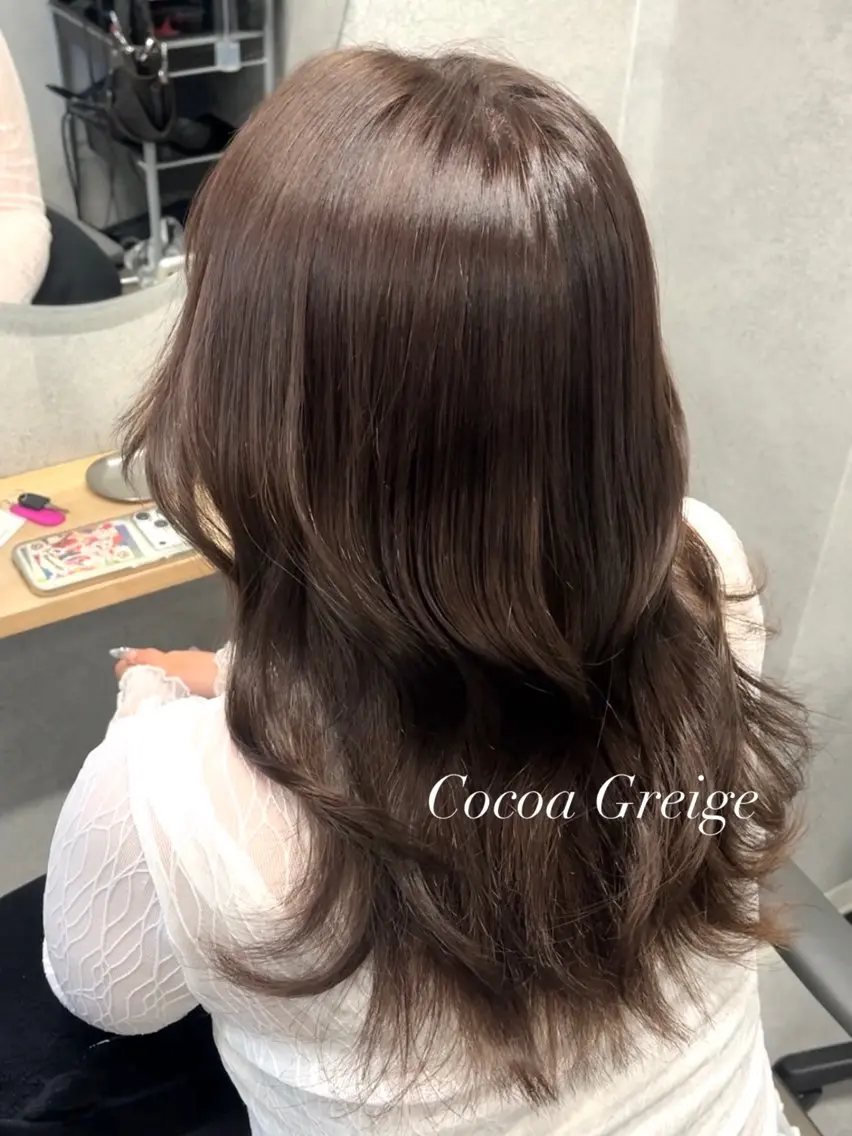 セミロング カット ヘアカラー トリートメント 透明感カラー/レイヤ ー/顔まわり/辻部のヘアスタイル