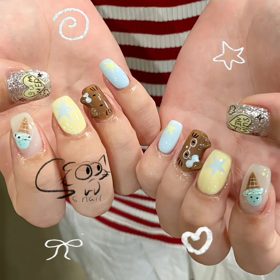 ネイル チークネイル フレンチネイル グラデーション マグネットネイル ワンカラーネイル S.nail _のネイルデザイン