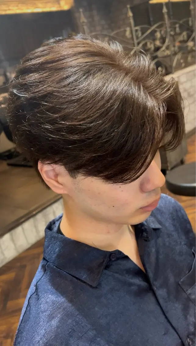 ショート パーマ カット ヘアカラー パーマ 曲がる縮毛 フェザー ニュアンス 佐々木のヘアスタイル